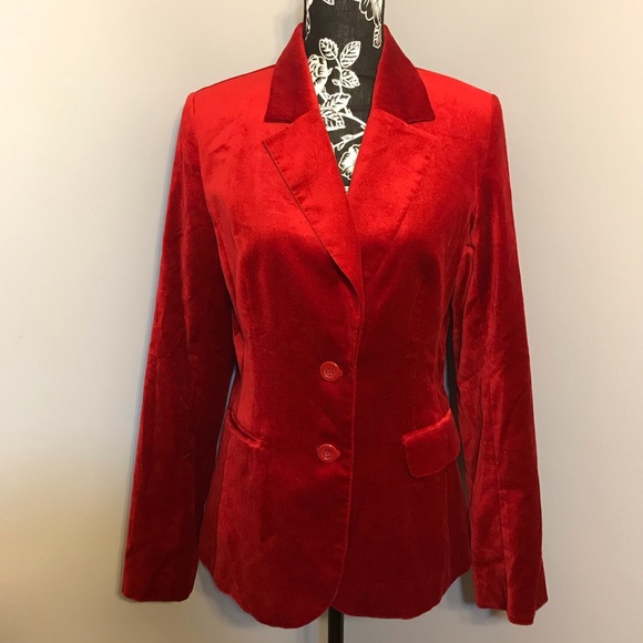 H&M Jackets & Blazers - 💕H&M Red Velvet Blazer, NWOT, sz 10